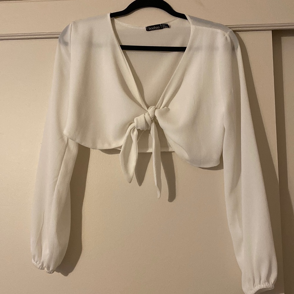 Boohoo bralette style crop top.